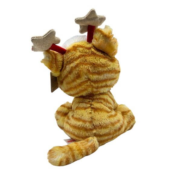 Aurora World 9" Christmas Star Gold Tabby Orange Stripped Cat Kitten Plush Toy - Picture 4 of 8